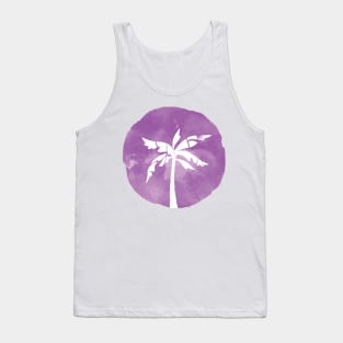 Watercolor Palm Tree Purple Cloud Tank Top